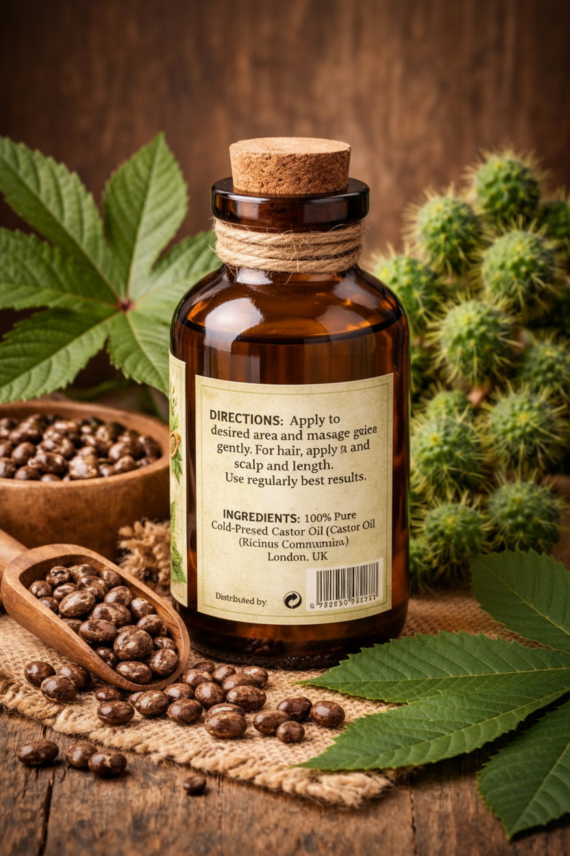 Castor Oil - Back with Natural Background