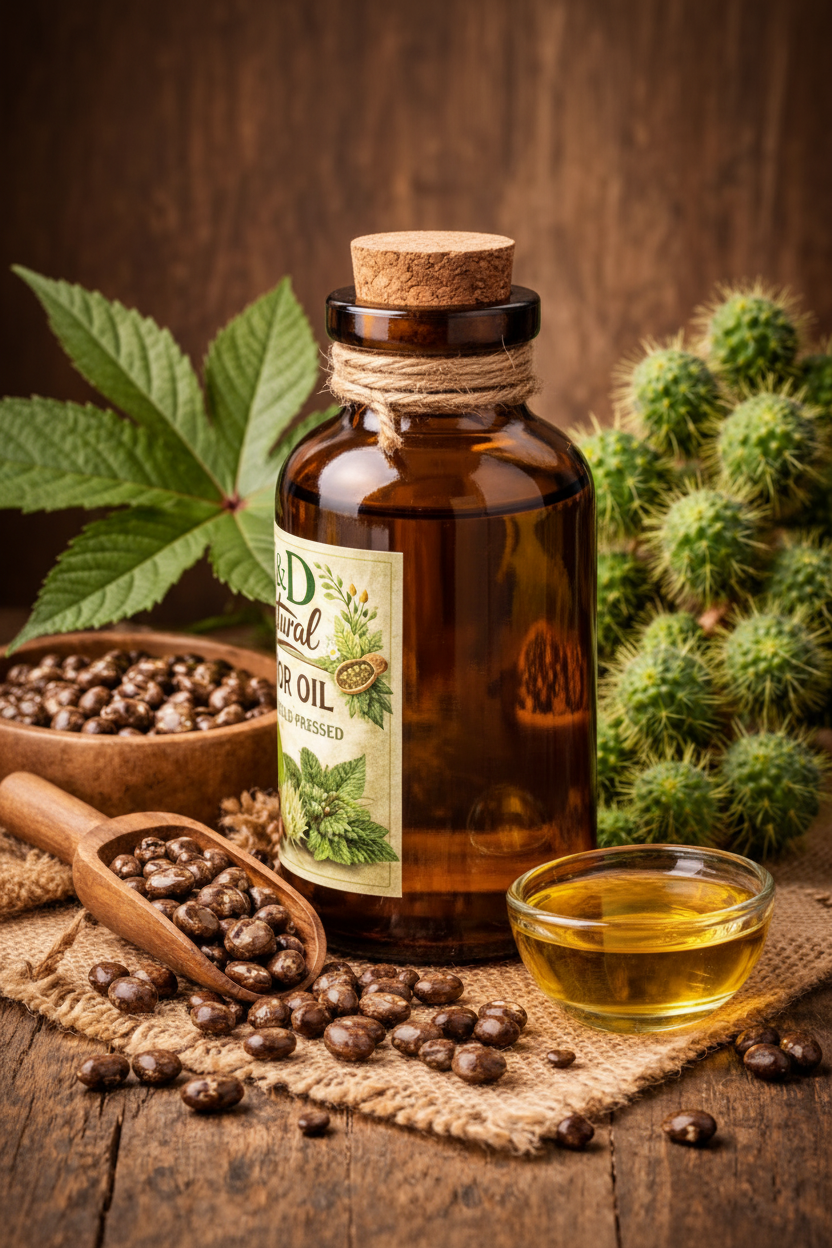 Castor Oil - Right Side with Natural Background